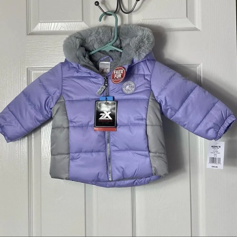 ZeroXposur Girls’ 12M-18M Macy Puffer Jacket Color: Pansy